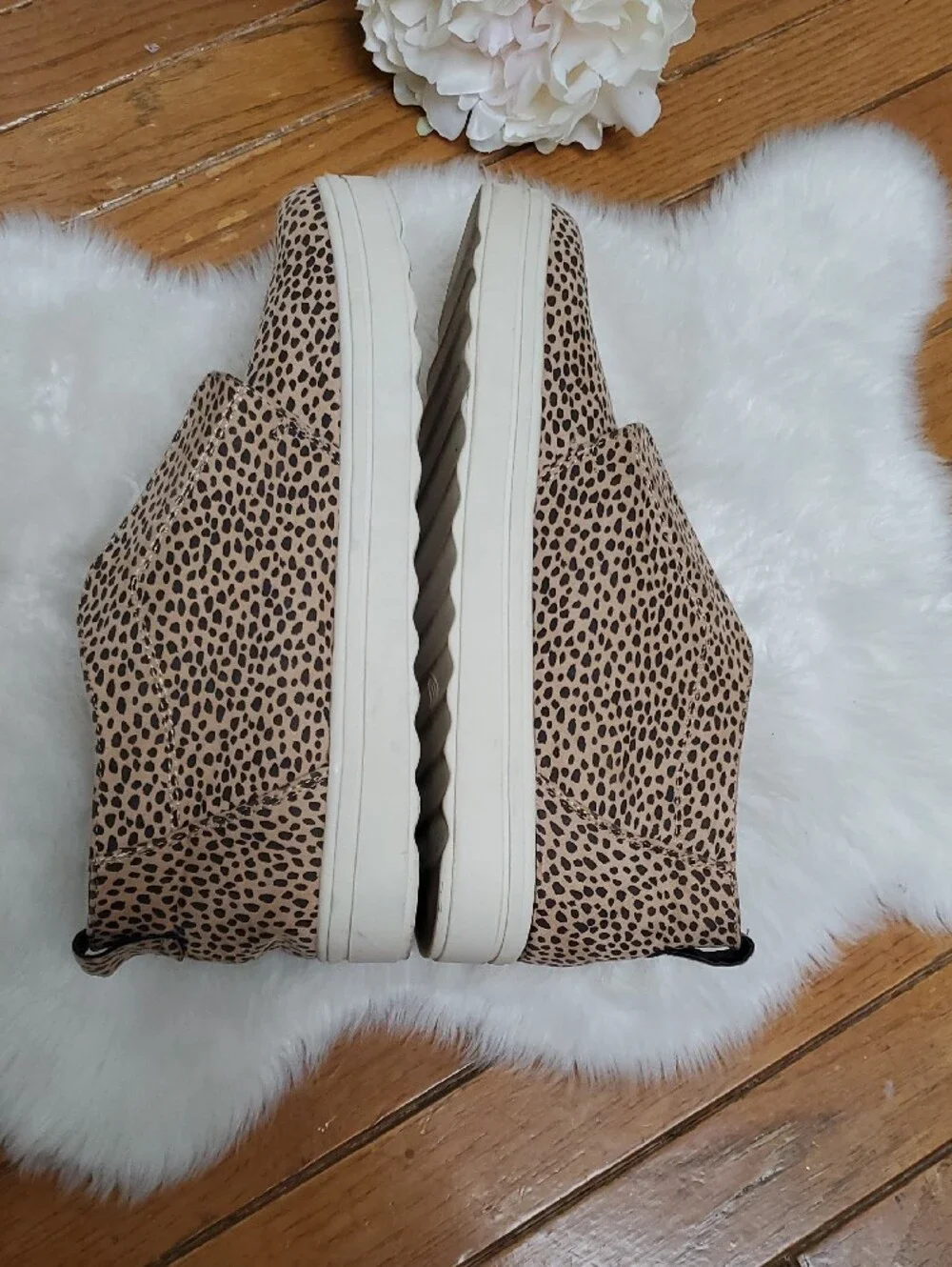 Universal Thread Leopard-Print Slip-On High Tops in Tan and Black